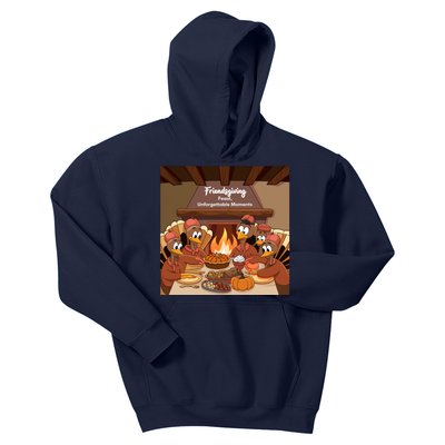 Friendsgiving Feast Unforgettable Moments Happy Turkeys Happy Thanksgiving Kids Hoodie