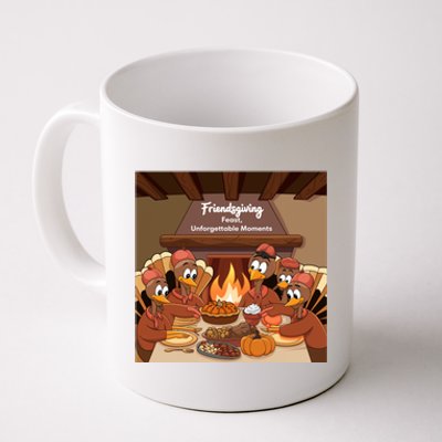 Friendsgiving Feast Unforgettable Moments Happy Turkeys Happy Thanksgiving Coffee Mug