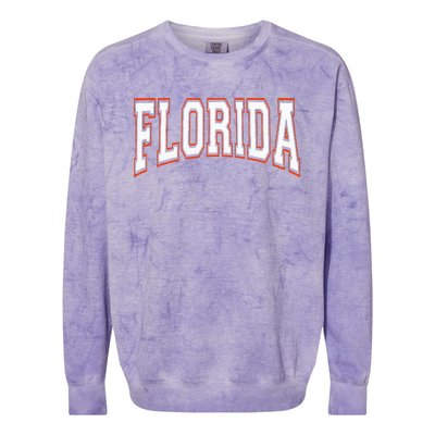 Florida FL United States Font Colorblast Crewneck Sweatshirt