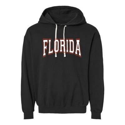 Florida FL United States Font Garment-Dyed Fleece Hoodie