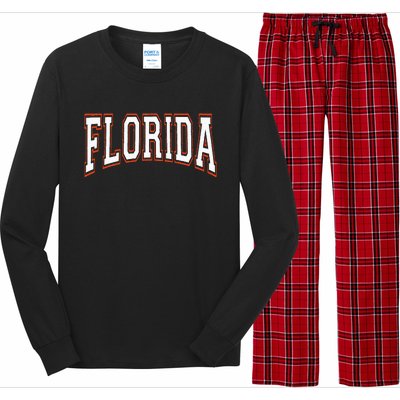 Florida FL United States Font Long Sleeve Pajama Set