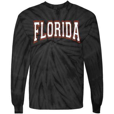 Florida FL United States Font Tie-Dye Long Sleeve Shirt