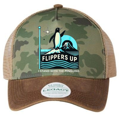 Funny-Penguin-Flippers-Up-I-Stand-With-The-Penguins Legacy Tie Dye Trucker Hat