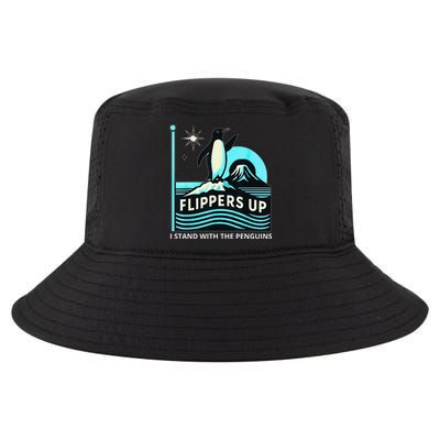 Funny-Penguin-Flippers-Up-I-Stand-With-The-Penguins Cool Comfort Performance Bucket Hat