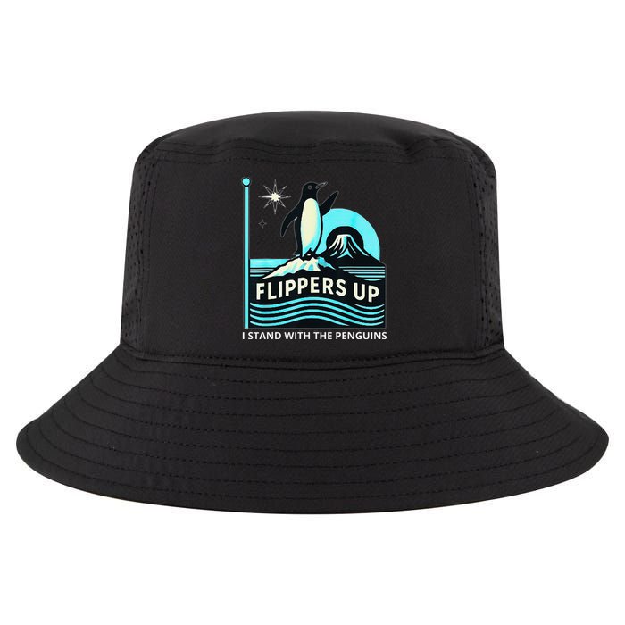 Funny-Penguin-Flippers-Up-I-Stand-With-The-Penguins Cool Comfort Performance Bucket Hat