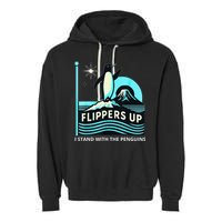 Funny-Penguin-Flippers-Up-I-Stand-With-The-Penguins Garment-Dyed Fleece Hoodie