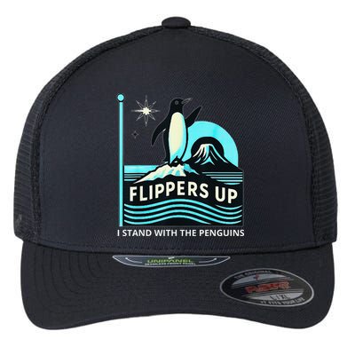 Funny-Penguin-Flippers-Up-I-Stand-With-The-Penguins Flexfit Unipanel Trucker Cap