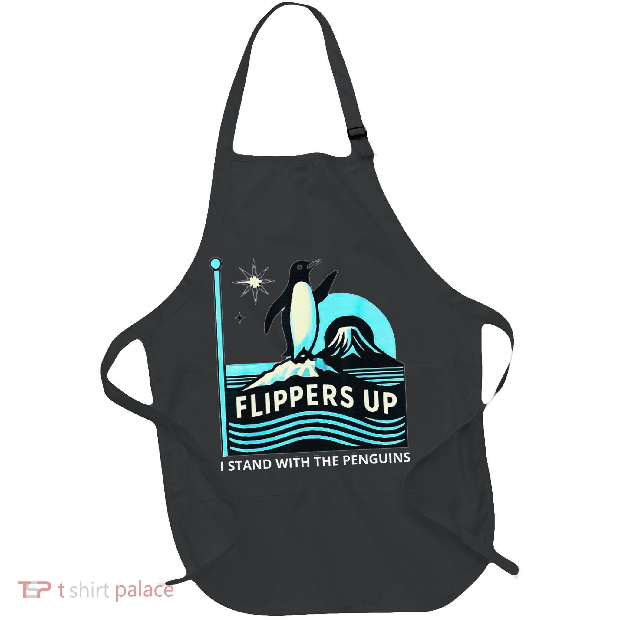 Funny-Penguin-Flippers-Up-I-Stand-With-The-Penguins Apron