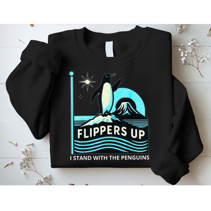 Funny-Penguin-Flippers-Up-I-Stand-With-The-Penguins Sweatshirt