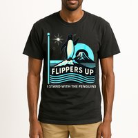 Funny-Penguin-Flippers-Up-I-Stand-With-The-Penguins Tall T-Shirt