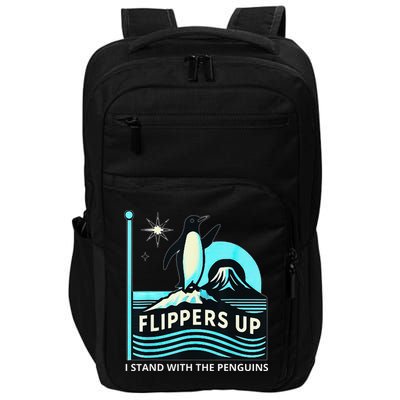 Funny-Penguin-Flippers-Up-I-Stand-With-The-Penguins Impact Tech Backpack