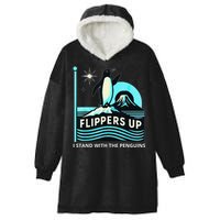Funny-Penguin-Flippers-Up-I-Stand-With-The-Penguins Hooded Wearable Blanket