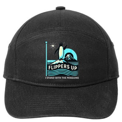 Funny-Penguin-Flippers-Up-I-Stand-With-The-Penguins 7-Panel Snapback Hat