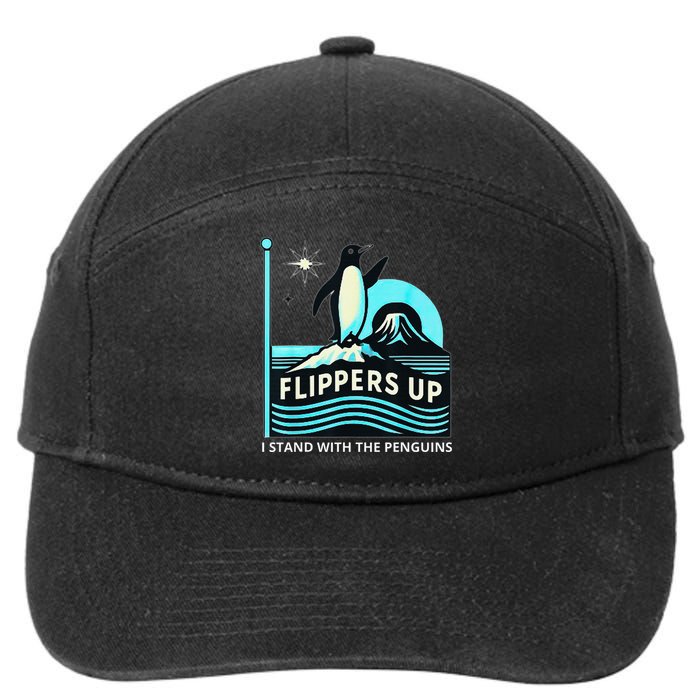 Funny-Penguin-Flippers-Up-I-Stand-With-The-Penguins 7-Panel Snapback Hat