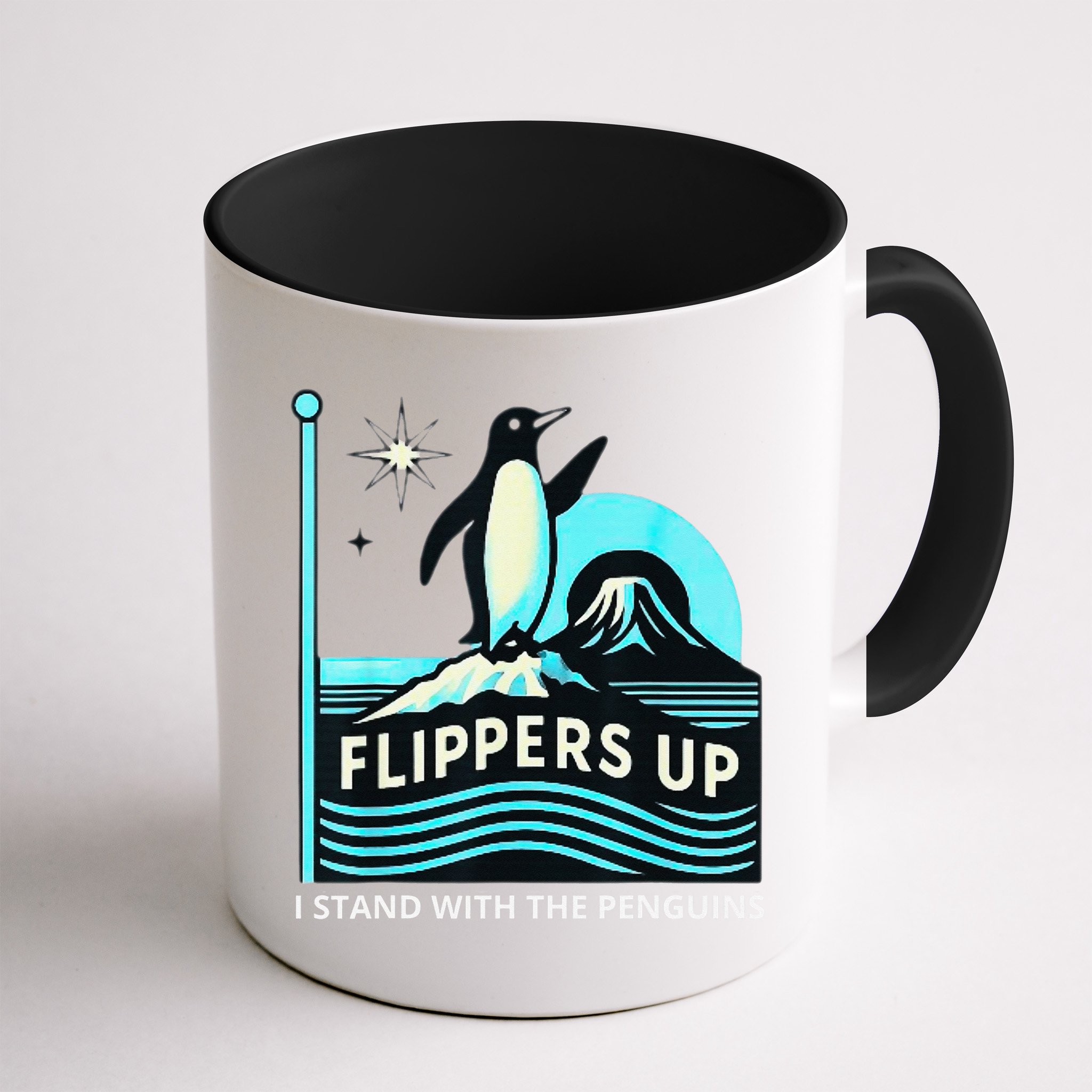 Funny-Penguin-Flippers-Up-I-Stand-With-The-Penguins Mug