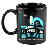 Funny-Penguin-Flippers-Up-I-Stand-With-The-Penguins 11oz C Handle Ceramic Mug