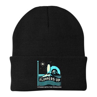 Funny-Penguin-Flippers-Up-I-Stand-With-The-Penguins Beanie