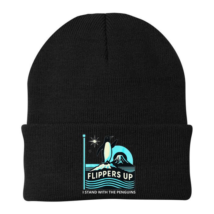 Funny-Penguin-Flippers-Up-I-Stand-With-The-Penguins Beanie