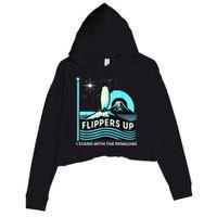 Funny-Penguin-Flippers-Up-I-Stand-With-The-Penguins Crop Fleece Hoodie