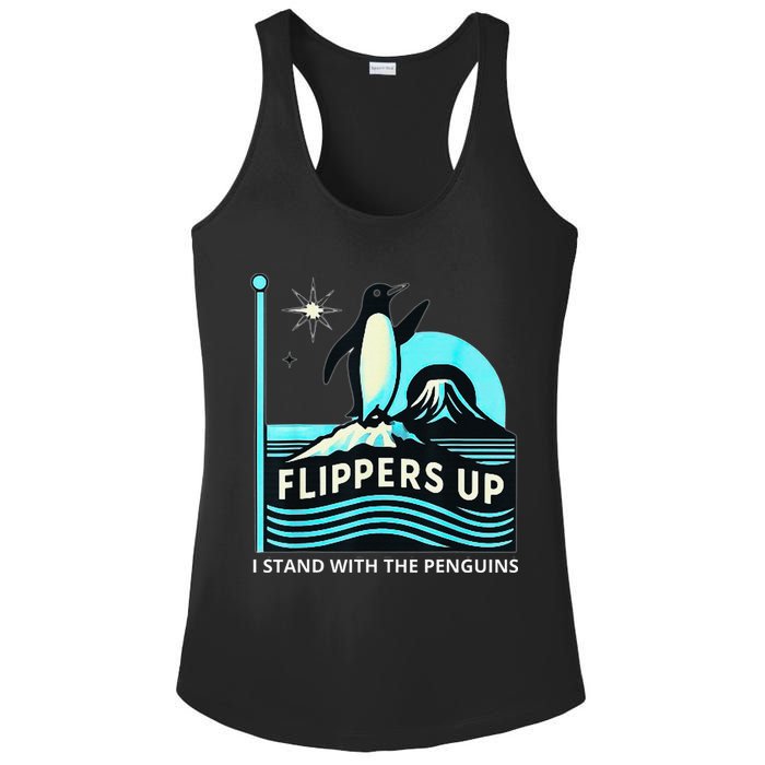 Funny-Penguin-Flippers-Up-I-Stand-With-The-Penguins Ladies PosiCharge Competitor Racerback Tank