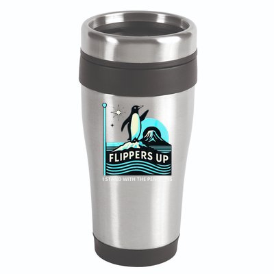 Funny-Penguin-Flippers-Up-I-Stand-With-The-Penguins 16oz Travel Tumbler