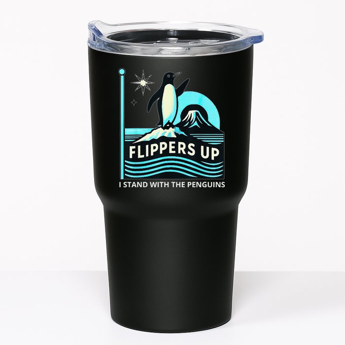 Funny-Penguin-Flippers-Up-I-Stand-With-The-Penguins Tumbler