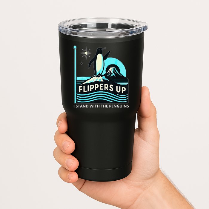Funny-Penguin-Flippers-Up-I-Stand-With-The-Penguins Tumbler