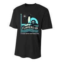 Funny-Penguin-Flippers-Up-I-Stand-With-The-Penguins Youth Performance Sprint T-Shirt