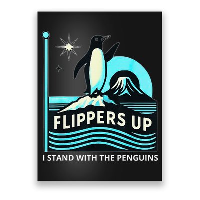Funny-Penguin-Flippers-Up-I-Stand-With-The-Penguins Poster