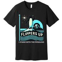Funny-Penguin-Flippers-Up-I-Stand-With-The-Penguins Premium T-Shirt