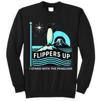Funny-Penguin-Flippers-Up-I-Stand-With-The-Penguins Tall Sweatshirt