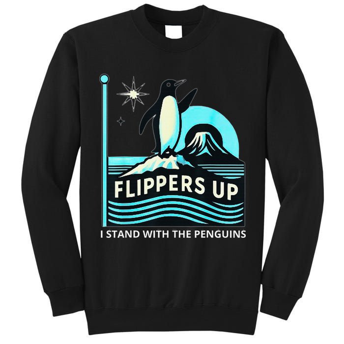 Funny-Penguin-Flippers-Up-I-Stand-With-The-Penguins Tall Sweatshirt