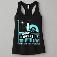 Funny-Penguin-Flippers-Up-I-Stand-With-The-Penguins Womens Tank Top