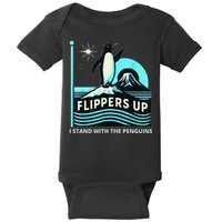 Funny-Penguin-Flippers-Up-I-Stand-With-The-Penguins Baby Bodysuit
