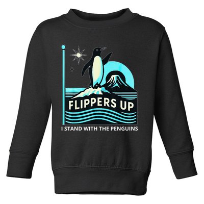 Funny-Penguin-Flippers-Up-I-Stand-With-The-Penguins Toddler Sweatshirt
