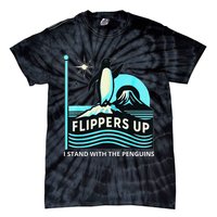 Funny-Penguin-Flippers-Up-I-Stand-With-The-Penguins Tie-Dye T-Shirt