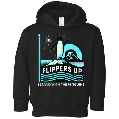 Funny-Penguin-Flippers-Up-I-Stand-With-The-Penguins Toddler Hoodie