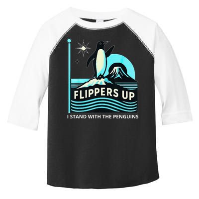 Funny-Penguin-Flippers-Up-I-Stand-With-The-Penguins Toddler Fine Jersey T-Shirt