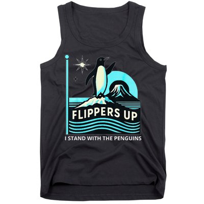 Funny-Penguin-Flippers-Up-I-Stand-With-The-Penguins Tank Top