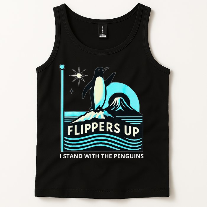 Funny-Penguin-Flippers-Up-I-Stand-With-The-Penguins Tank Top