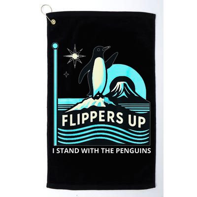 Funny-Penguin-Flippers-Up-I-Stand-With-The-Penguins Golf Towel