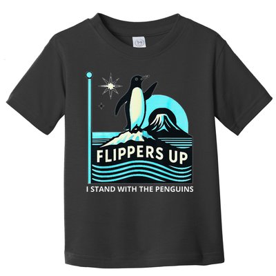 Funny-Penguin-Flippers-Up-I-Stand-With-The-Penguins Toddler T-Shirt