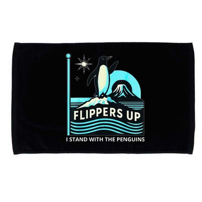 Funny-Penguin-Flippers-Up-I-Stand-With-The-Penguins Microfiber Hand Towel