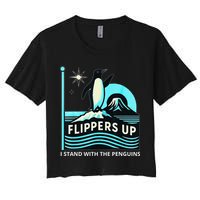 Funny-Penguin-Flippers-Up-I-Stand-With-The-Penguins Crop Top