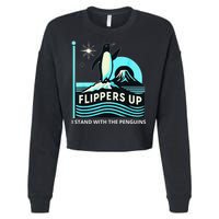 Funny-Penguin-Flippers-Up-I-Stand-With-The-Penguins Cropped Pullover Crew