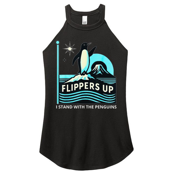 Funny-Penguin-Flippers-Up-I-Stand-With-The-Penguins Women's Perfect Tri Rocker Tank