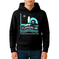 Funny-Penguin-Flippers-Up-I-Stand-With-The-Penguins Kids Hoodie