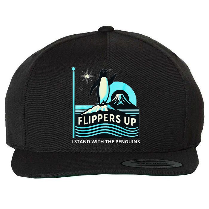 Funny-Penguin-Flippers-Up-I-Stand-With-The-Penguins Wool Snapback Cap