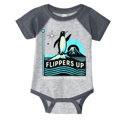 Funny-Penguin-Flippers-Up-I-Stand-With-The-Penguins Infant Baby Jersey Bodysuit