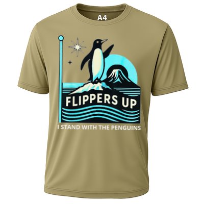 Funny-Penguin-Flippers-Up-I-Stand-With-The-Penguins Performance Shirt